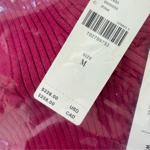 Brand New Anthropologie Women’s Pink Slim Ruffle Sweater Midi Dress, Size M, NWT - Picture 4 of 4